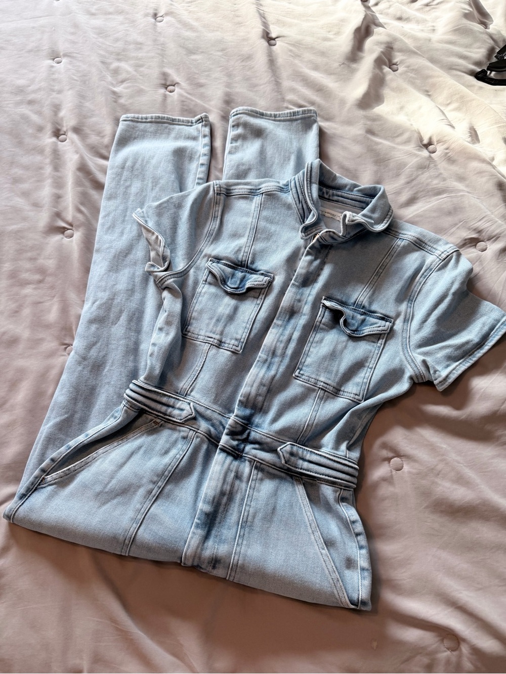 Good American Light Blue Women's Denim Jumpsuit Jeans